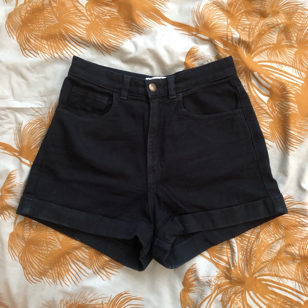 American Apparel hi rise mom cuffed cotton short 24